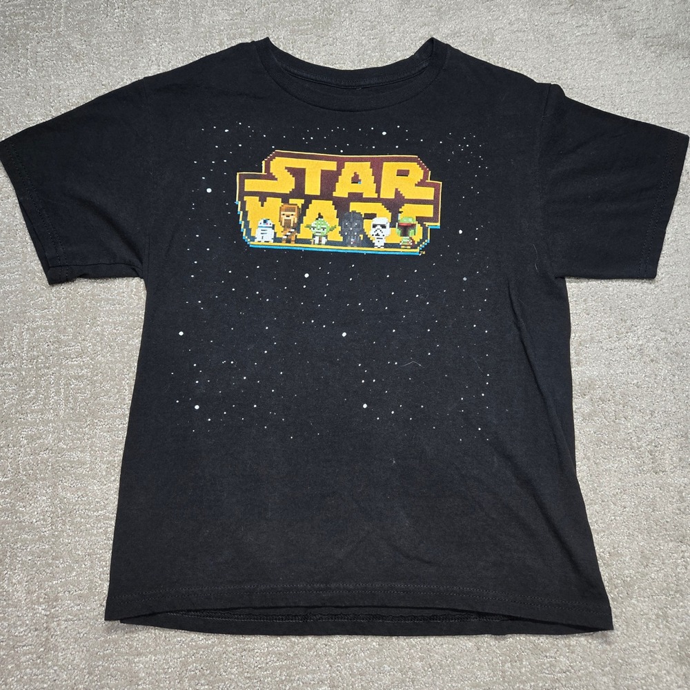 Star Wars Mad Engine Mens XL Black Pixel Art 8-Bit Graphic T-Shirt Short Sleeve